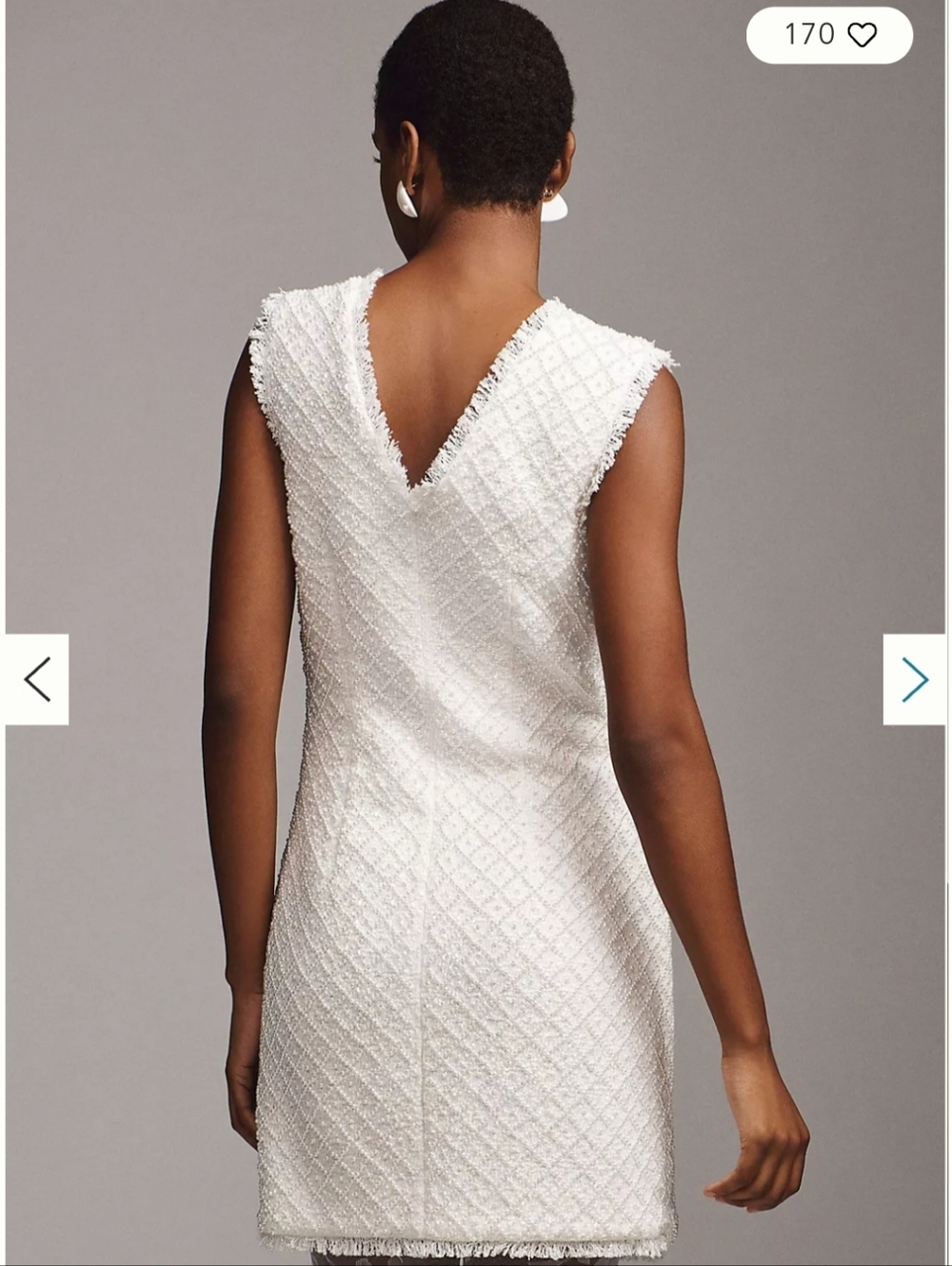 Anthropology ELLA White Tweed Sleeveless Mini Dress - Picture 5 of 5